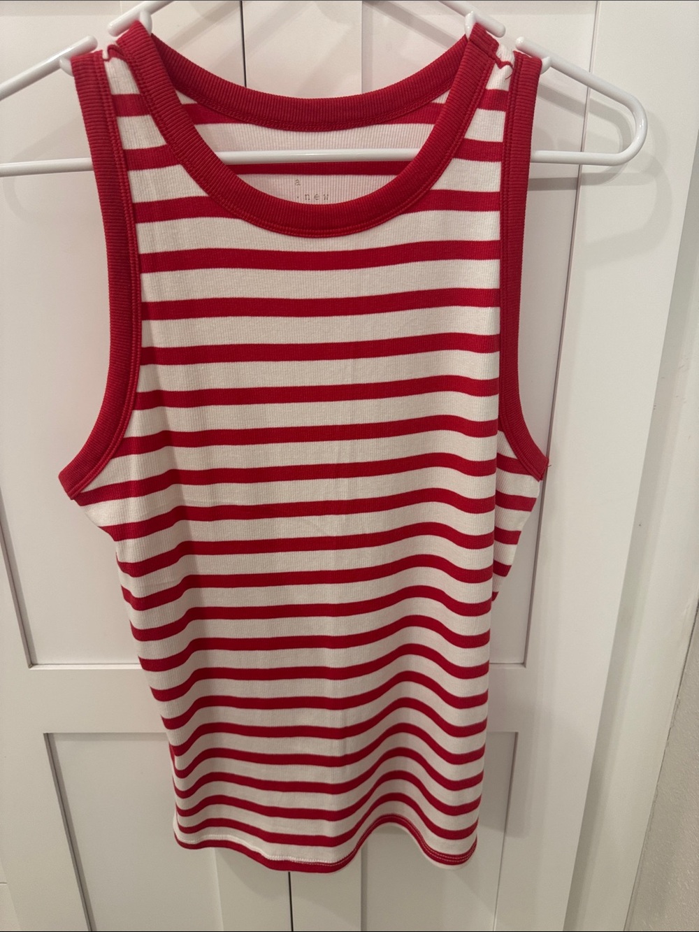 A New Day (Sz XL) Red & White Striped Tank Top